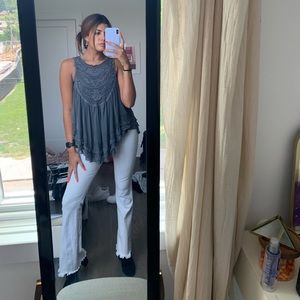 Lace embroidered tank top